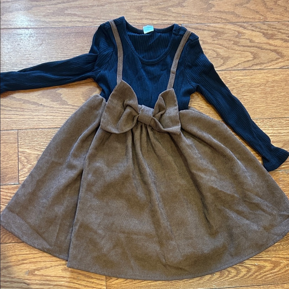 Black and Brown Dress with Bow